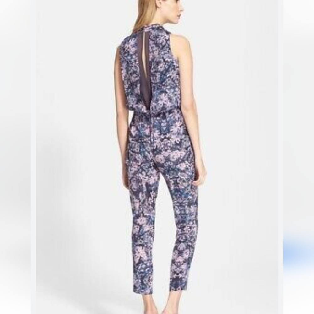 100%silk Rebecca Taylor Women's Kiku Print  Jumpsuit